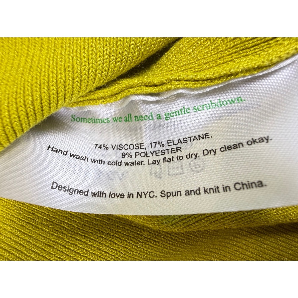 M.M. LaFleur Kara 365 Knit Chartreuse V-Cut Pullover Sweater XL Viscose Top - Picture 7 of 9